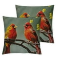 thumbnail image 1 of JEUXUS  Decorative Couch Throw Pillow Covers, Square Set Cushion Case, Soft Couch Pillow Covers - Red Birds 2PCS, 1 of 6
