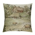 thumbnail image 1 of JEUXUS Decorative Square Throw Pillow Cover Scenery Rural Old Farming Hand Drawn Livestock Vintage Food Drink Farmland Valley Design House Modern Design Cushion Case for Car Bed, 1 of 5