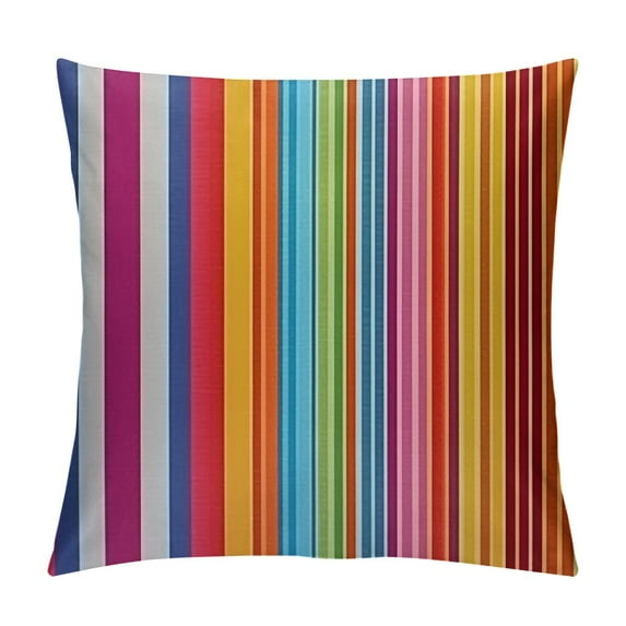 RUIYC Decorative Throw Pillow Cushion Covers for Sofa Mexican Ornament Rug Pattern Stripes Traditional De Textures Rainbow Color Abstract Couch Square Pillow Cases