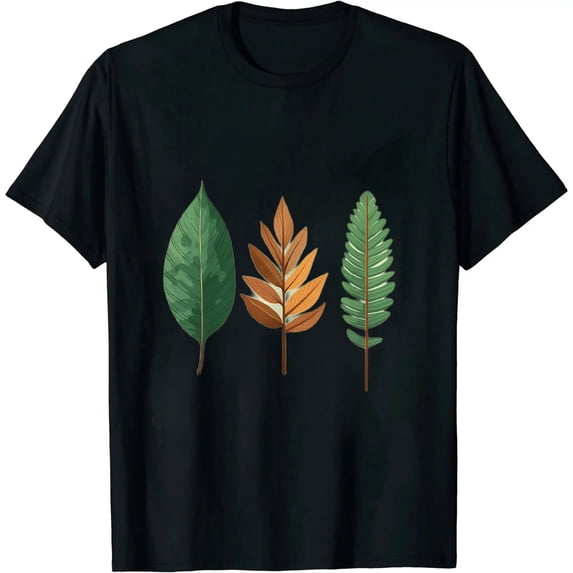 JEUXUS Different Types of Tree Leaves, Common Leaves, Nature Lovers T-Shirt