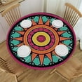 thumbnail image 1 of JEUXUS  Dinner Decoration Washable Table Cover Retro Datura Geometric Decoration Pattern Round Table Cover Tablecloths for Kitchen Picnic Party Abstract, 1 of 7