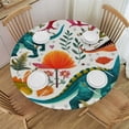thumbnail image 1 of JEUXUS  Dinosaur 1 Table Cloth Round Table Cover Resistant Waterproof Tablecloth Washable for Kitchen Party Picnic Fall Decorations for Home Dino, 1 of 7
