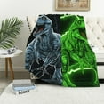 thumbnail image 1 of JEUXUS  Dinosaur Blanket for Boys, Tyrannosaurus in The Dark Blanket, Jurassic Dino World Kids Flannel Blanket, Children's Birthday Dino Stuff Gift, Park T-Rex Plush Toys, 1 of 6