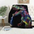 thumbnail image 1 of JEUXUS  Dinosaur Gifts Blanket, Dinosaur Blanket for Boys Girls Kids, T-Rex Dino Throw Blanket, Dinosaur Emitting Rainbow Sparkles in Space Blanket, Unique Christmas Boy Gift Ideas,, 1 of 6