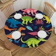 thumbnail image 1 of JEUXUS Dinosaur Round Tablecloth Waterproof Polyester Table Cover Elastic Edge Washable Table Clothes for Outdoor Indoor Patio Use, Fits Tables up to Diameter, 1 of 7