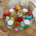 thumbnail image 1 of JEUXUS Easter Eggs Daisy Flowers Round Tablecloth Spring Tulip Floral Tablecloths Butterfly Circular Table Cloths Cover Washable Polyester Tabletop Runner for Kitchen Party Picnic Dining Decor, 1 of 7