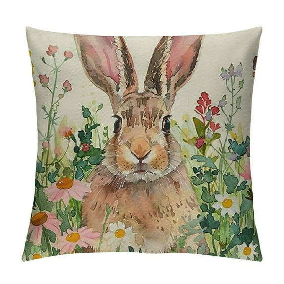 JEUXUS Easter Pillow Covers He is Risen Eggs Rabbit Bunny Ears Easter Decorations Outdoor Pillows Decorative Throw Pillows Cases Decorations Spring Cushion Covers for Home Couch