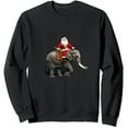 thumbnail image 1 of JEUXUS Elephant Ugly Xmas Gift Santa Riding Elephant Christmas Sweatshirt, 1 of 3