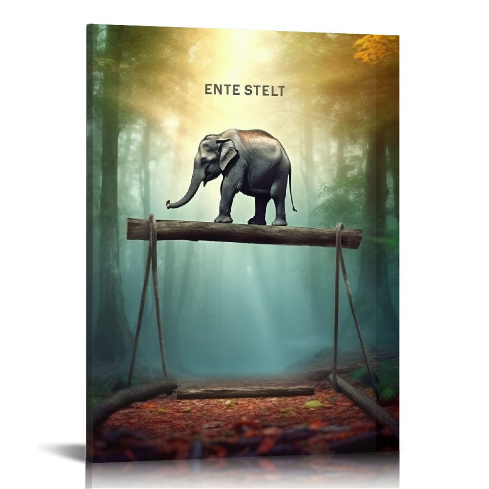 Poster Su Tela Con Animali E Scritta Motivazionale 'Mindset Is Everything' – Quadro Moderno Per Soggiorno, Cameretta, Senza Cornice, 40x60 Cm