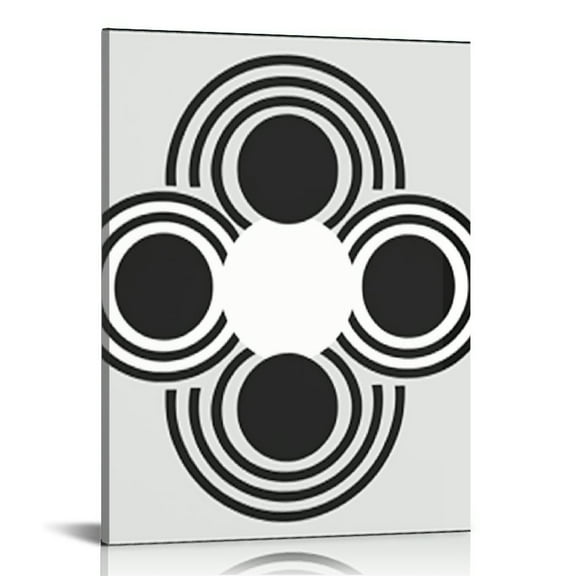 JEUXUS FRAMED Abstract Wall Art, Modern Boho Black and White and Gray Canvas Wall art, Neutral Abstract Geometric Wall Decor for Living Room Bedroom Bathroom Office, Ready to Hang