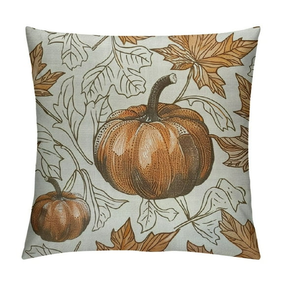 JEUXUS Fall Pillow Covers Burnt Orange Pumpkin Decor Throw Pillows Case for Couch Maple Leaves Indoor Outdoor Decorative Cushion Cases for Sofa Bed Decorations