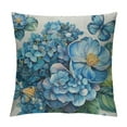 thumbnail image 1 of JEUXUS Farm Outdoor Pillow Covers,Blue Hydrangea Flower Butterfly Decorative Waterproof Throw Pillow Case Watercolor Floral Vintage Linen Cushion Pillowcases, 1 of 5