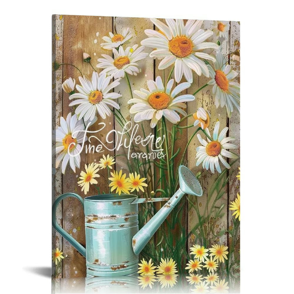 JEUXUS Farmhouse Daisy Wall Art Rustic Country Flowers Pictures Wall ...