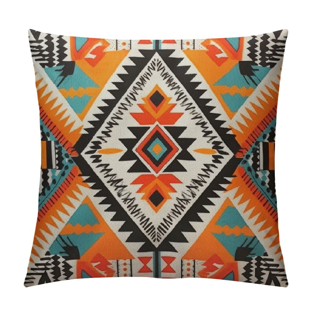 JEUXUS Farmhouse Decoration Throw Pillow Cover, American Native Ethnic