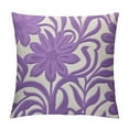 thumbnail image 1 of RUIYC  Farmhouse Floral Leaves Decorative Throw Pillow Cover , Boho Tufted Flowers Pattern Chic Cushion Case for Couch Bed Sofa Living Room (Lavender), 1 of 5