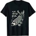thumbnail image 1 of RUIYC Fishing Sleep Fish Funny Outdoors Novelty Short T-shirt Bass Trout -Forest-Large, 1 of 3