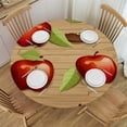 thumbnail image 1 of JEUXUS  Fitted Tablecloth Apple Elastic Edge Stain Resistant Washable Polyester Summer Tablecloth Fruit Round Outdoor Tablecloth, 1 of 7