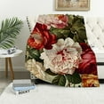 thumbnail image 1 of JEUXUS  Floral Pink Roses Throw Blanket Super Soft Plush Throw Blanket, 1 of 6