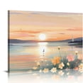 thumbnail image 1 of JEUXUS Flower Nature Landscape Canvas Large Wall Art Ocean Oil Painting Sunrise Picture Artwork for Home Floral Wall Decorations For Livingroom Bathroom Bedroom Office Wall Decor, 1 of 4