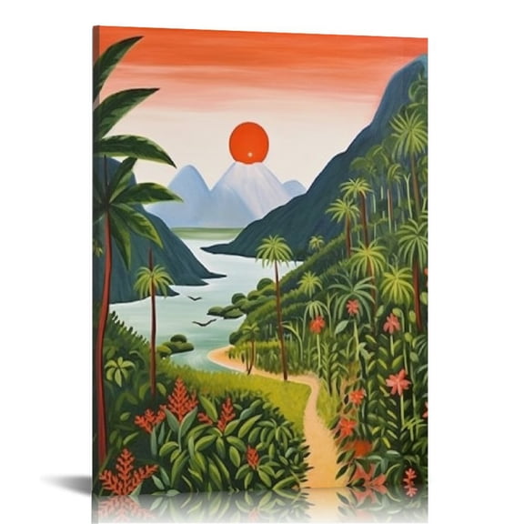 RUIYC Flower for Adults Canvas,Colorful Landscape s for Adults Beginner, Moon Adult Kits DIY Countryside Acrylic Painting for Home Wall Decor