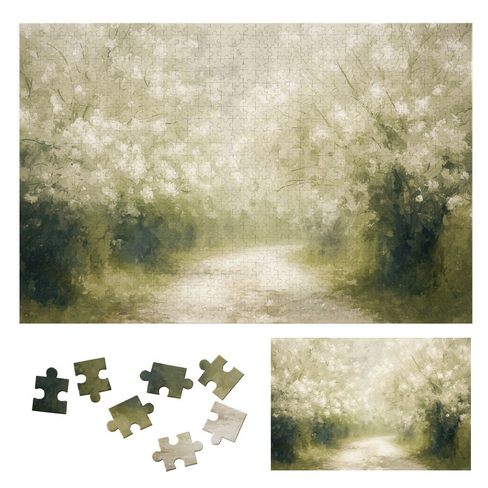 JEUXUS Flowers Trees Path Wooden Puzzle Challenging Difficult Wood