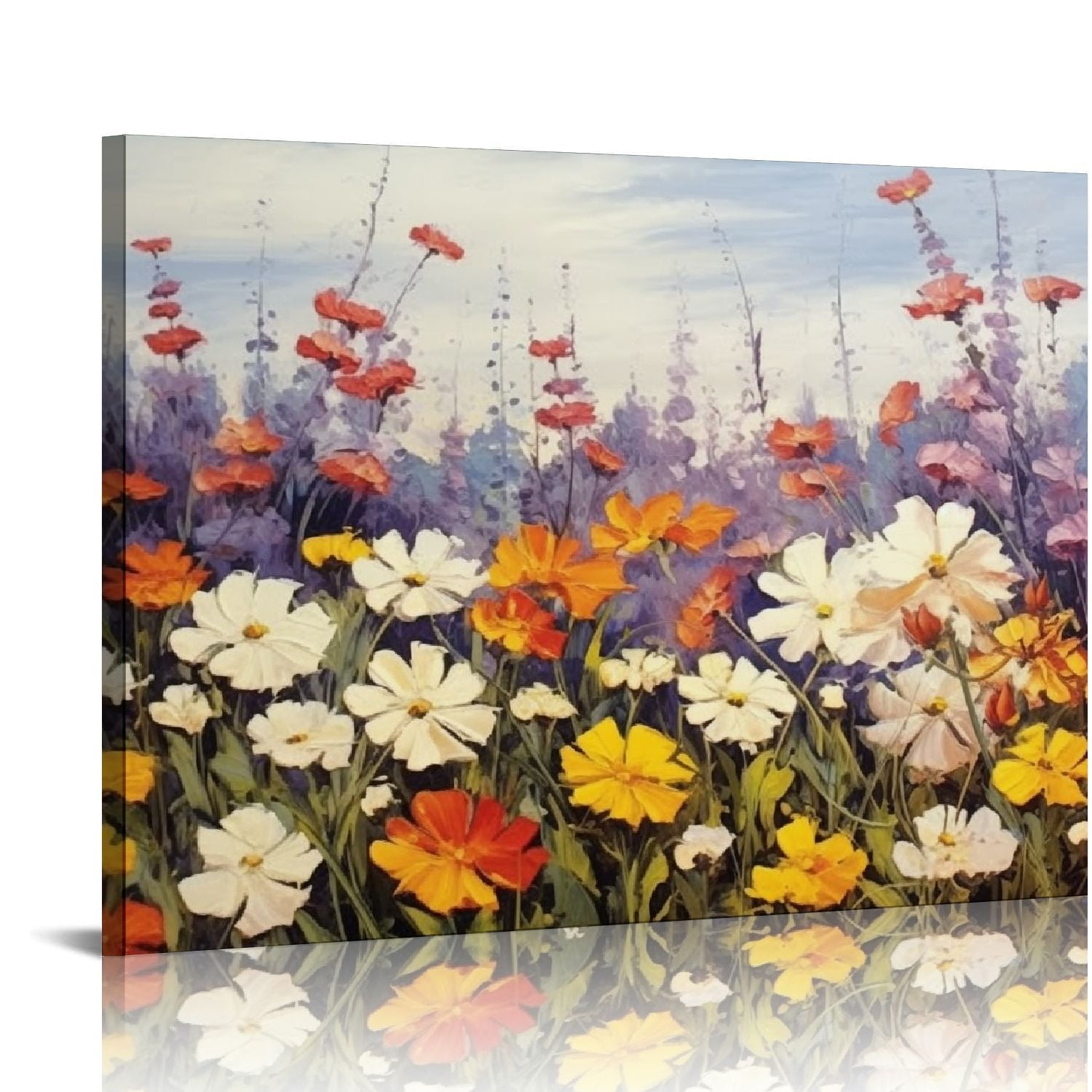 JEUXUS Flowers Wall Art Canvas Daisy Colorful 3d Textured Picture ...