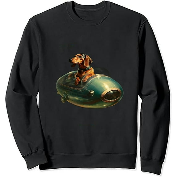 JEUXUS Flying Alien UAPs Funny Pug Selfie Retro pullover