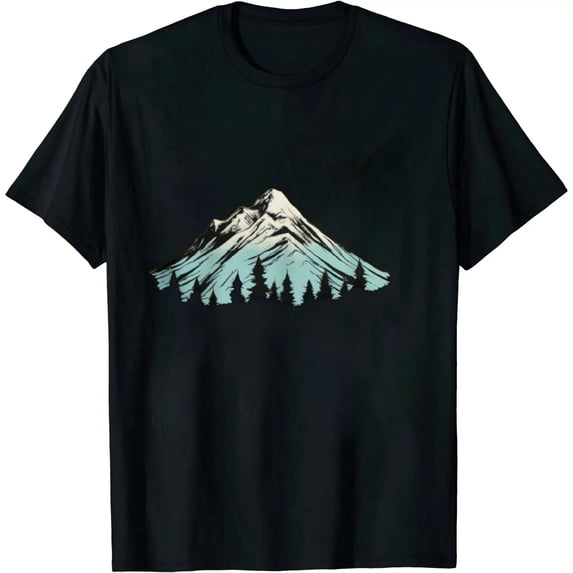 JEUXUS Forest Mountain Outdoors Nature Wildlife Trees Retro Hiking T-Shirt