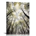 thumbnail image 1 of JEUXUS Forest Wall Art Large Grey Tree Pictures Black and White Gray Canvas Prints Hand Painted Oil Paintings Gold Leaf Framed Nature Artwork Vertical Home Decor for Living Room 16x20 inch, 1 of 4