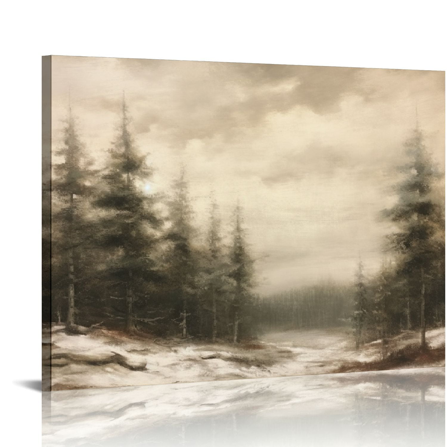 JEUXUS Forest Wall Art Pine Tree Landscape Canvas Prints Posters Nature ...