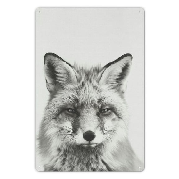 JEUXUS Fox Metal Tin Sign Art Decor 8x12in