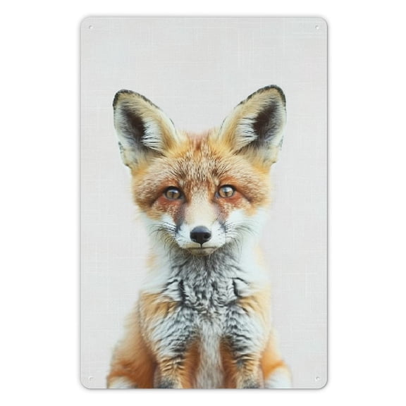JEUXUS Fox Metal Tin Sign Art Decor 8x12in