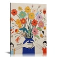 thumbnail image 1 of JEUXUS Framed Canvas Print Wall Art Pablo Picasso Flower Bouquet Peace Nature Wilderness Illustrations Fine Art Rustic Scenic Relax/Calm Colorful for Living Room, Bedroom, 16x20in, 1 of 4