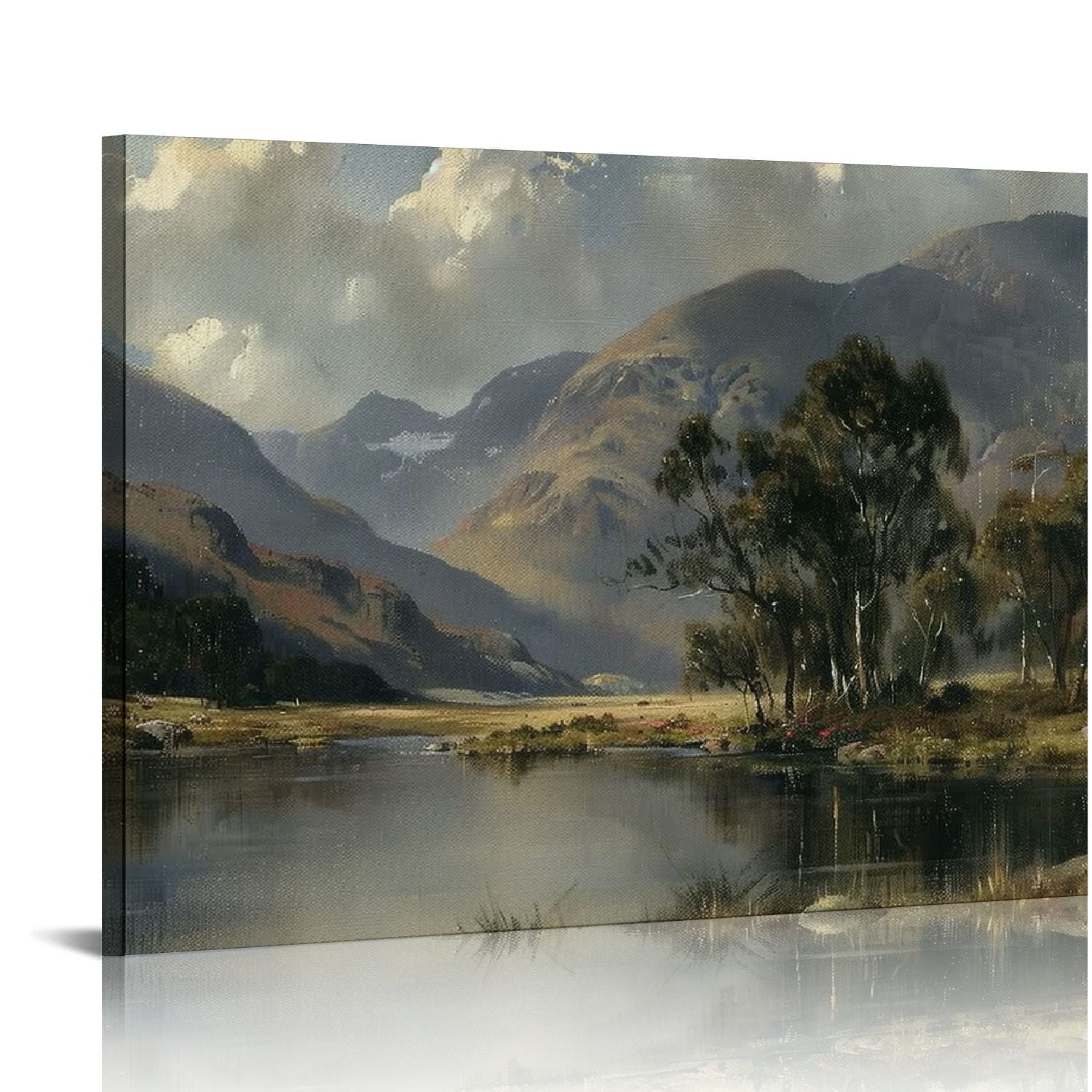 Artistic Shape Printing Wall Art Reference: Jeuxus Framed Canvas Print Wall Art Rustic Country Mountain Range