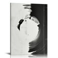 thumbnail image 1 of JEUXUS Framed Canvas Print Wall Art Set Black White Industrial Paint Strokes Abstract Shapes Illustrations Modern Art Minimal Decorative Nordic for Living Room, Bedroom, Office -, 1 of 4