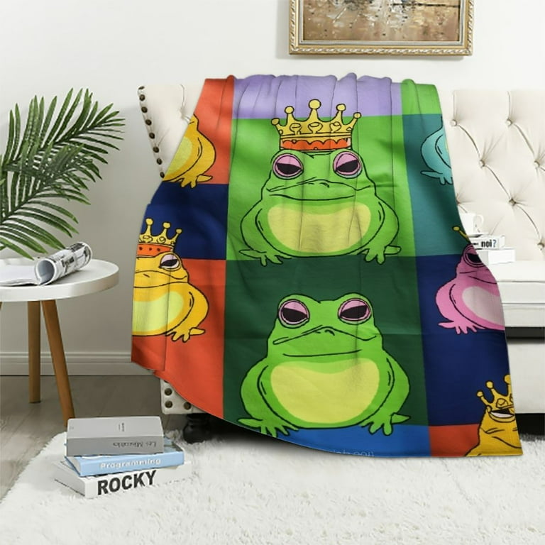 JEUXUS Frog Blanket Soft Fuzzy Throw Blankets for Kids Small Size Blanket for Bed Couch Colorful Cute Throws Gifts Sofa