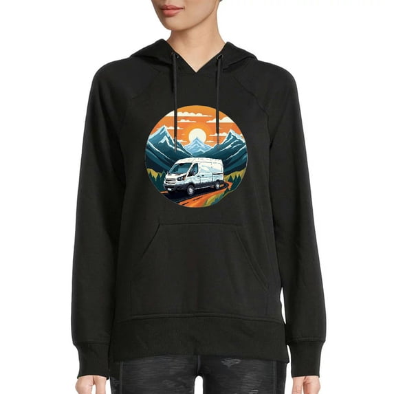 JEUXUS Funny Graphic Shirts for Women Road Trip Printed Summer T-Shirts Nature Novelty Loose Vacation Long-sleeved Hoodie