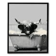 thumbnail image 1 of JEUXUS  Funny Highland Cow Decor Black and White Canvas Wall Art Farmhouse Bathroom Decor Vintage Animal Cow Pictures Poster Western Bathroom Restroom Decorations Framed Artwork, 1 of 4