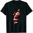 thumbnail image 1 of JEUXUS Funny Santa Claus Basketball Christmas Jumper T-Shirt, 1 of 3