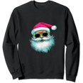 thumbnail image 1 of JEUXUS Funny Santa With Sunglasses Christmas Pink Women Girls T-Shirt Long-sleeved T-shirt, 1 of 3