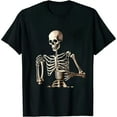 thumbnail image 1 of JEUXUS Funny Skeleton Drinking Coffee Caffeine Lover Coffee Brewer T-Shirt, 1 of 3
