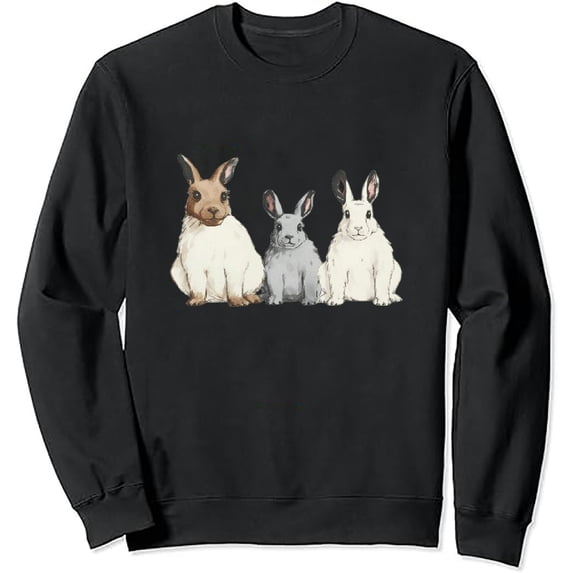 JEUXUS Funny Spooky Season Bunny Rabbit Ghost Halloween Costume T-Shirt Long-sleeved Shirt Funny Sweatshirt