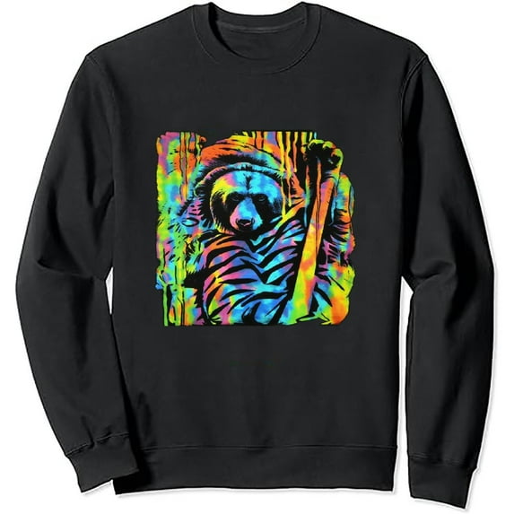 JEUXUS Funny animal art sloth face Sweatshirt