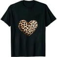 thumbnail image 1 of JEUXUS Game Day With Leopard Heart Football Lovers Mom Bleached T-Shirt, 1 of 3