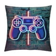 thumbnail image 1 of JEUXUS Gamer Throw Pillow Case, Pillow Cover Video Game Neon Sign Square Case Decorative Cushion Home Sofa Chair Car for Boys Bedroom Playroom (Retro Game Neon), 1 of 5