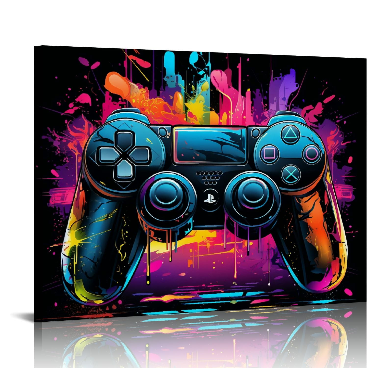 JEUXUS Gamer Wall Decor Game Room Decor Abstract Gamepad Painting Boys  Bedroom Playroom Wall Decor Framed Gallery Wrap - Walmart.com