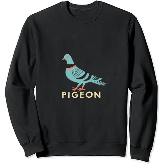 JEUXUS Gen Z Humor Pigeon Inverted Colors Long Sleeve T-Shirt