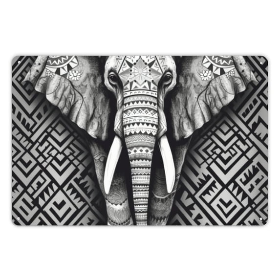 JEUXUS Geometric Designs Metal Tin Sign 12x8in