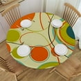 thumbnail image 1 of JEUXUS  Geometric Pattern Tablecloth Retro Orbits Orange Green Circle Round Artistic Oblong Tablecloth Polyester for Kitchen Holiday Dinner Hotel Restaurant, 1 of 7