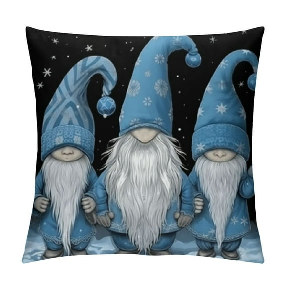 JEUXUS Gnome Christmas Pillows Covers Flannel Christmas Pillows Decorative Throw Pillows, Gnome Christmas Decorations, Christmas Xmas Decorations Indoor